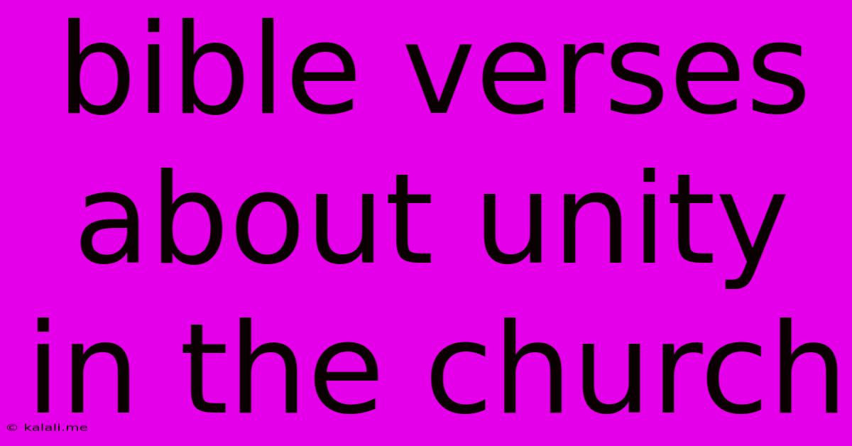 Bible Verses About Unity In The Church