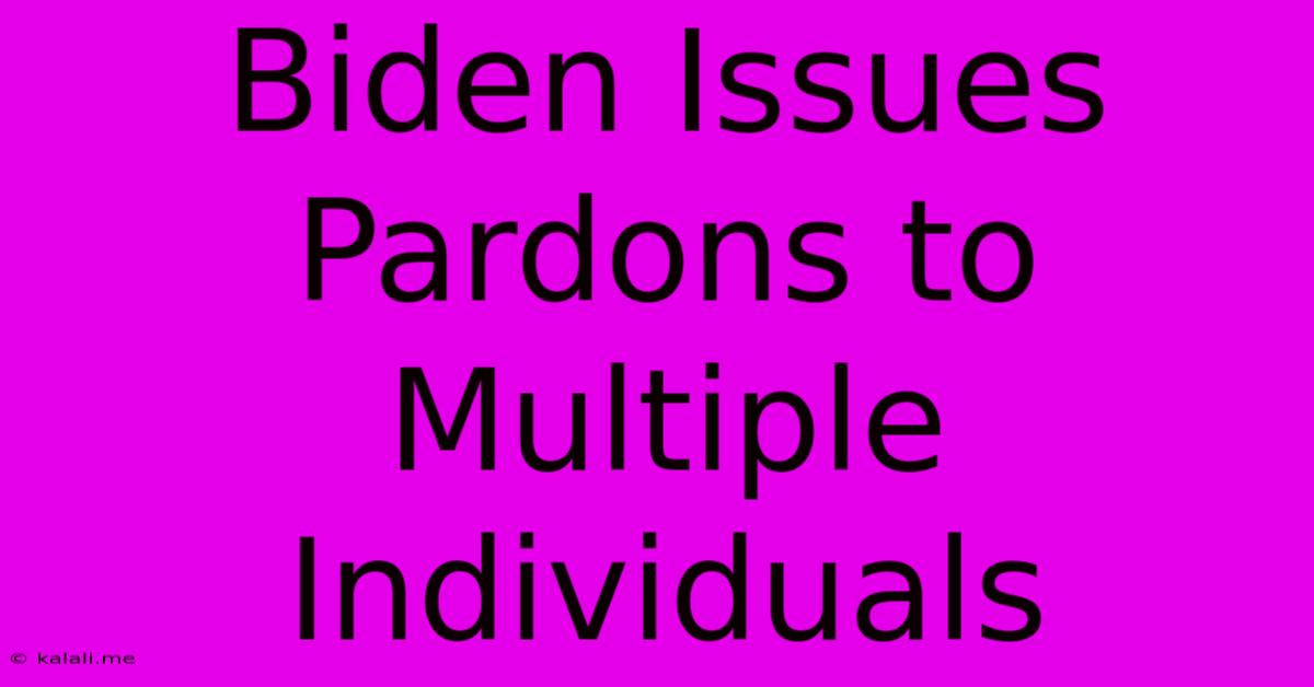 Biden Issues Pardons To Multiple Individuals