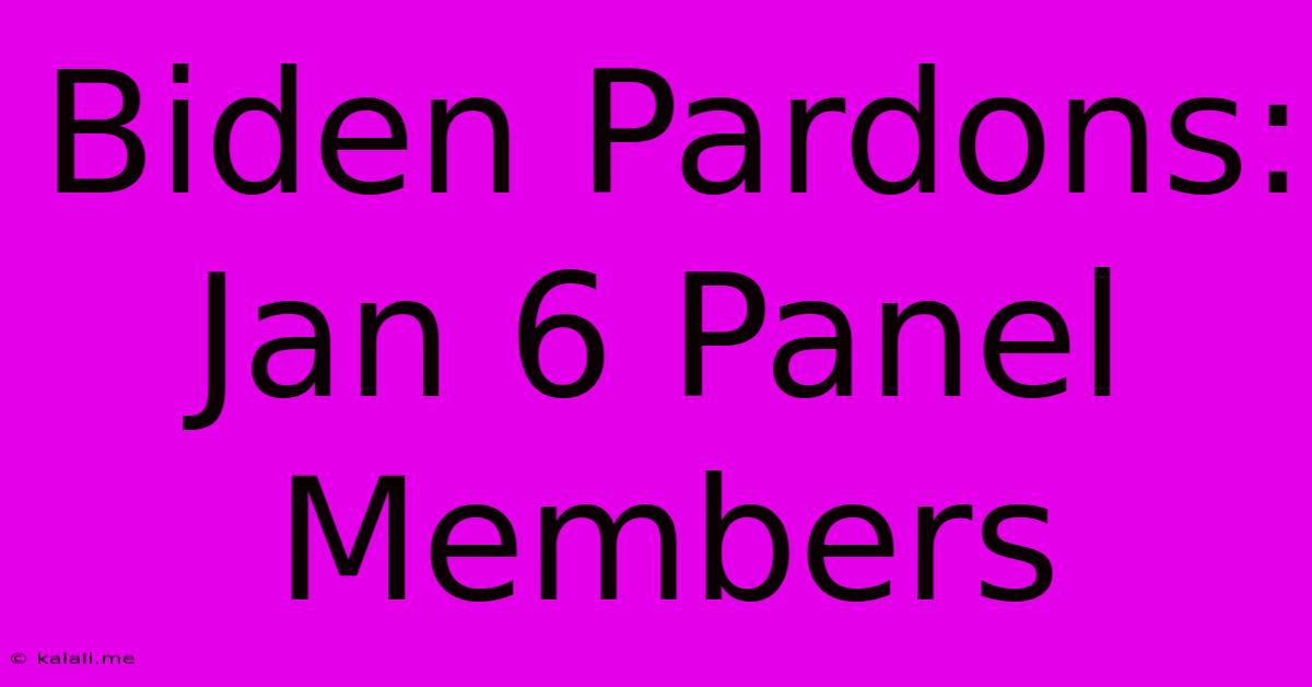 Biden Pardons: Jan 6 Panel Members