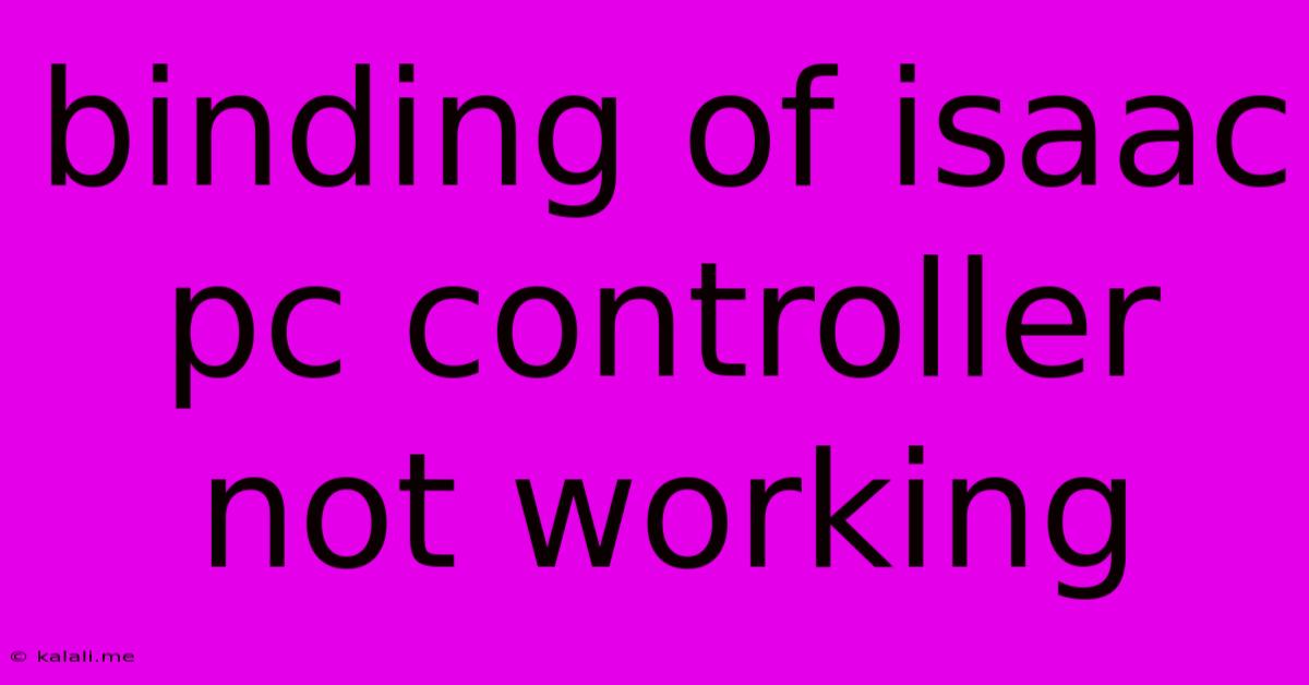 Binding Of Isaac Pc Controller Not Working