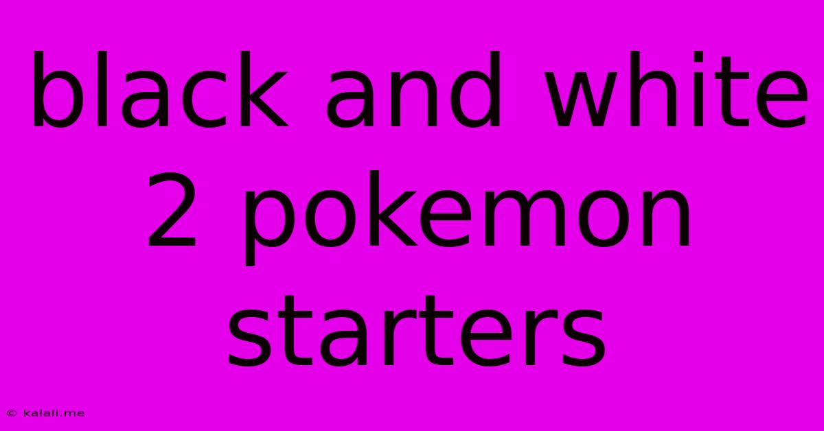 Black And White 2 Pokemon Starters