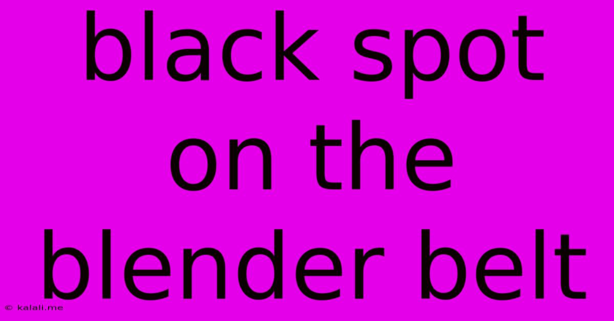 Black Spot On The Blender Belt