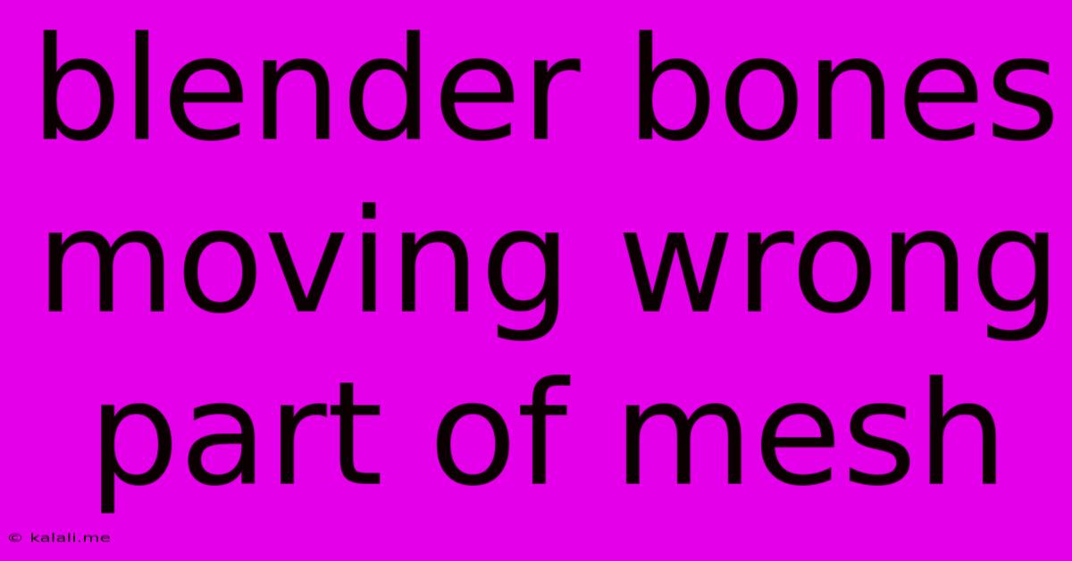 Blender Bones Moving Wrong Part Of Mesh