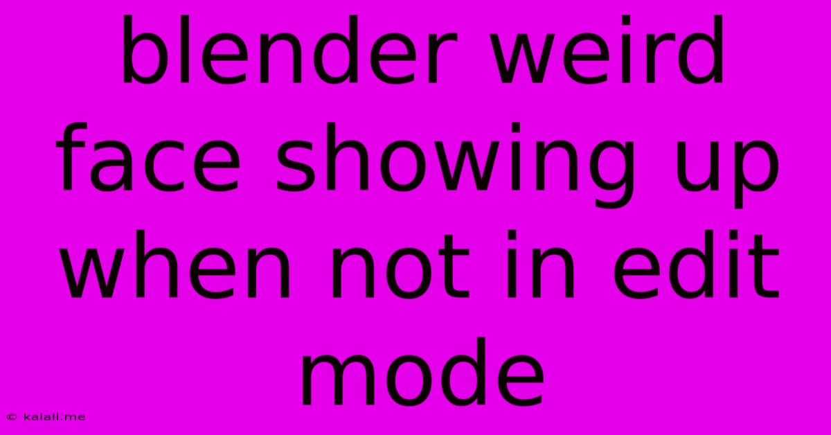 Blender Weird Face Showing Up When Not In Edit Mode