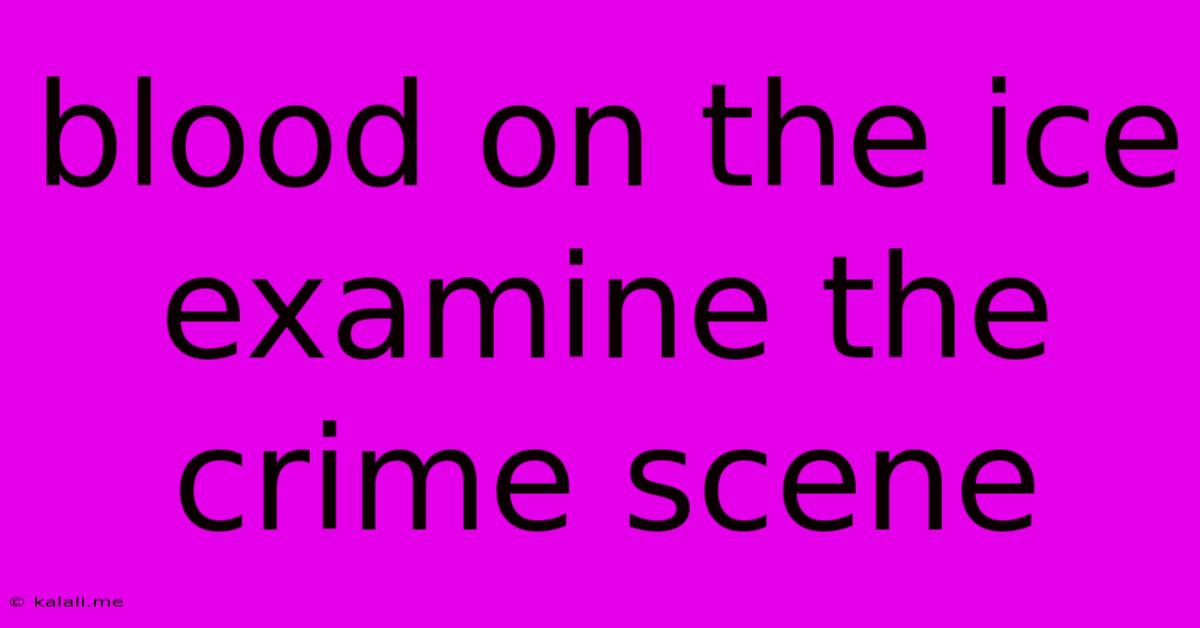 Blood On The Ice Examine The Crime Scene