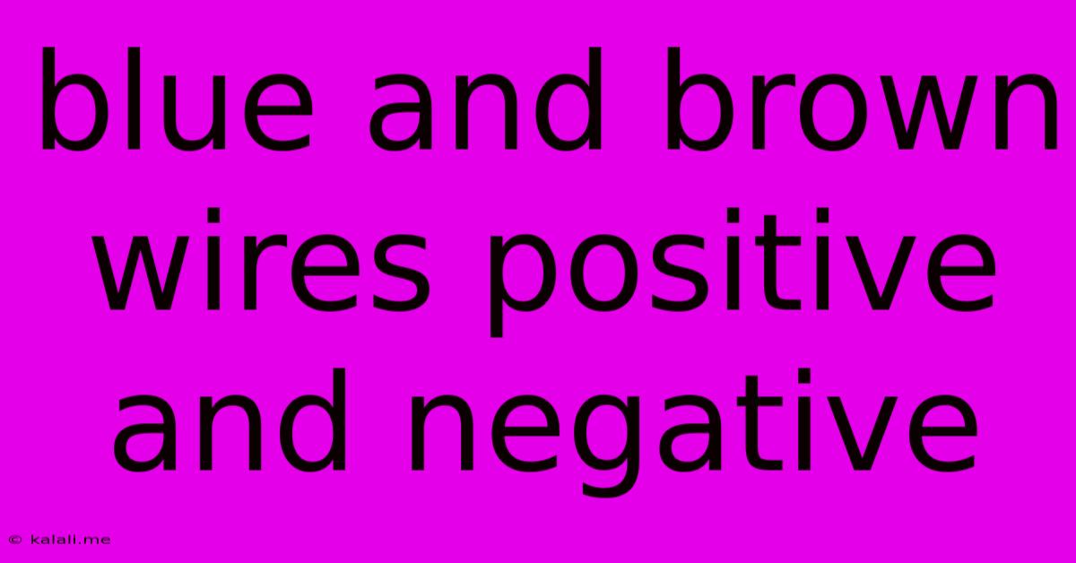 Blue And Brown Wires Positive And Negative