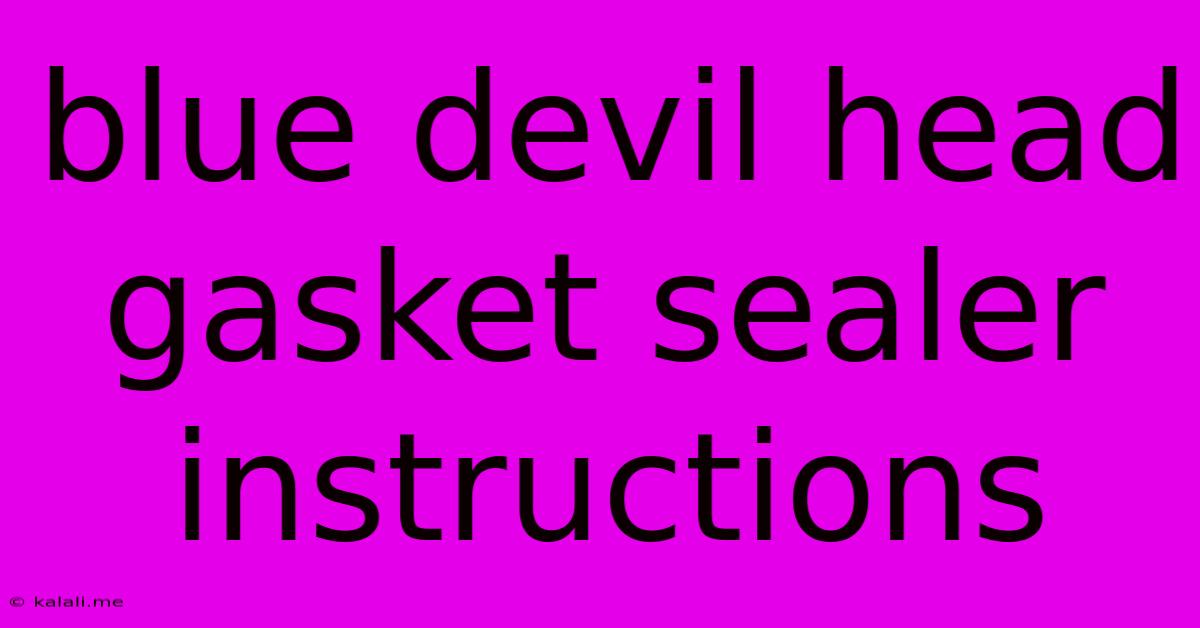 Blue Devil Head Gasket Sealer Instructions