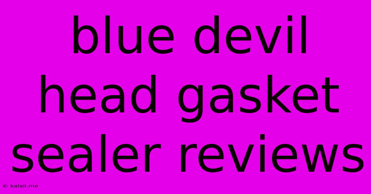 Blue Devil Head Gasket Sealer Reviews