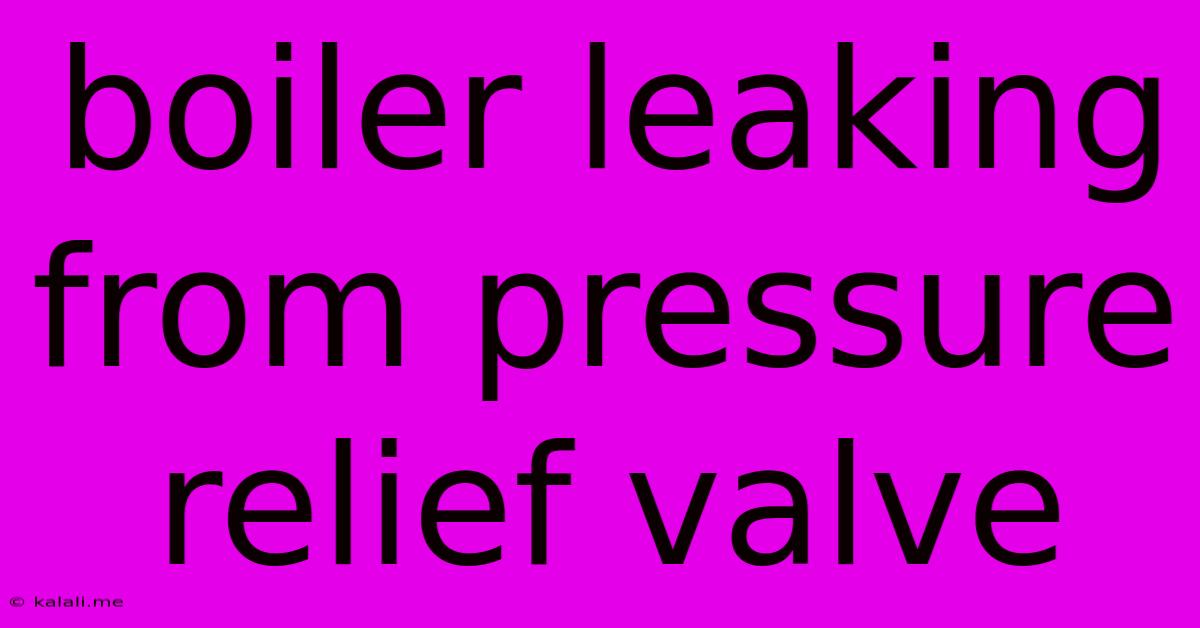 Boiler Leaking From Pressure Relief Valve