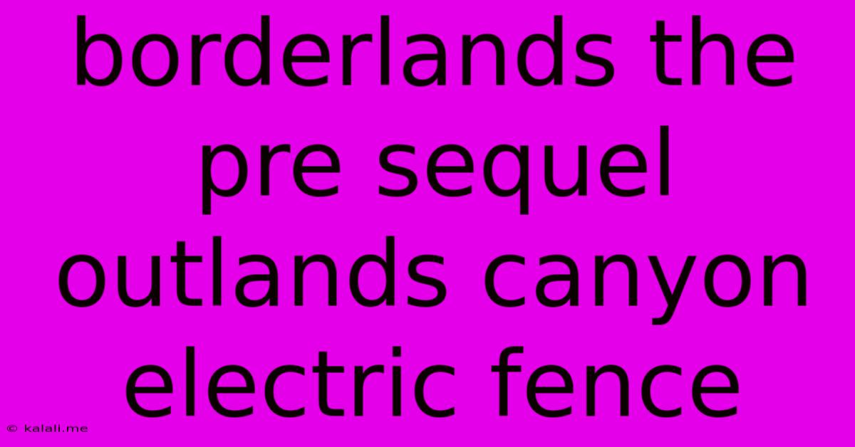 Borderlands The Pre Sequel Outlands Canyon Electric Fence