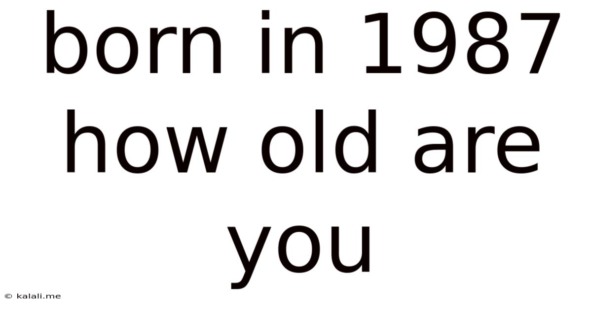 Born In 1987 How Old Are You