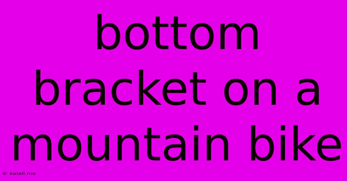 Bottom Bracket On A Mountain Bike