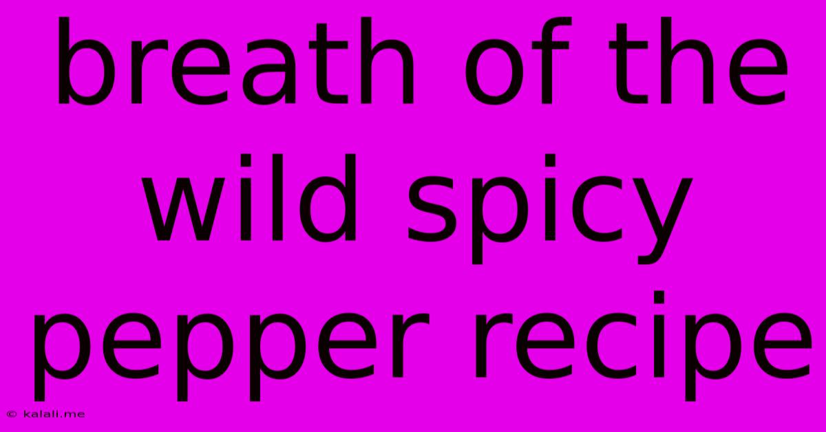 Breath Of The Wild Spicy Pepper Recipe