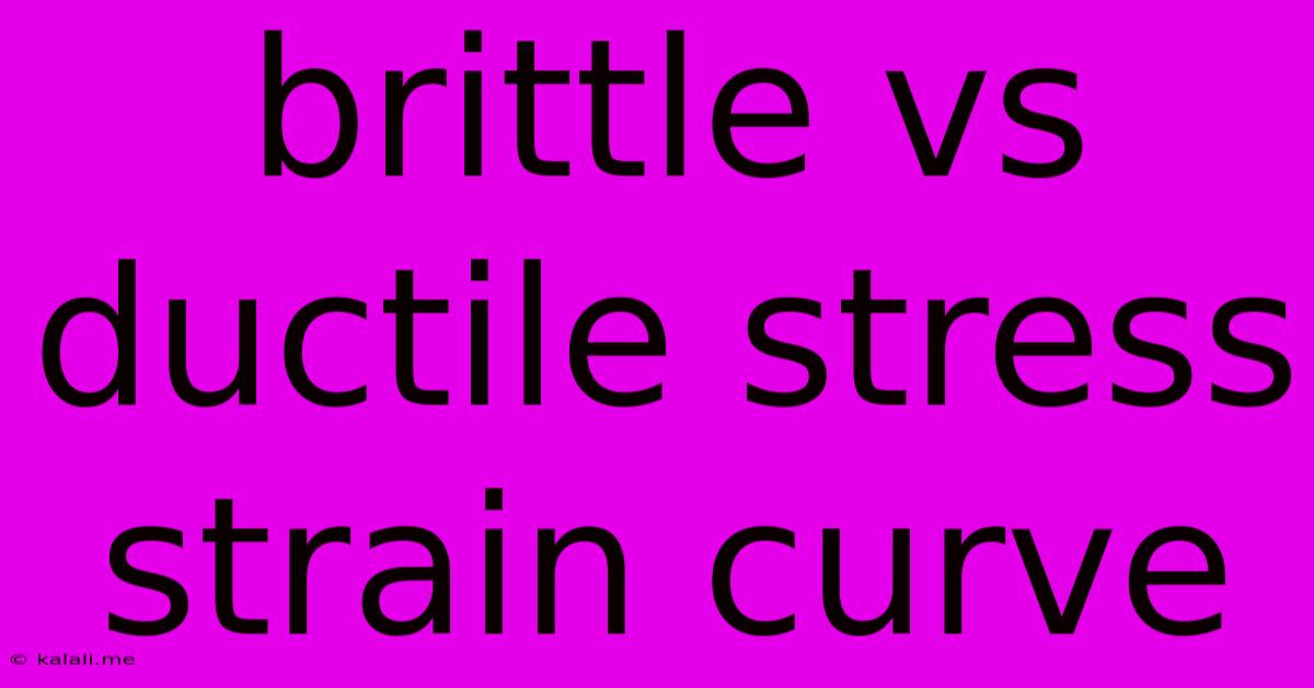 Brittle Vs Ductile Stress Strain Curve