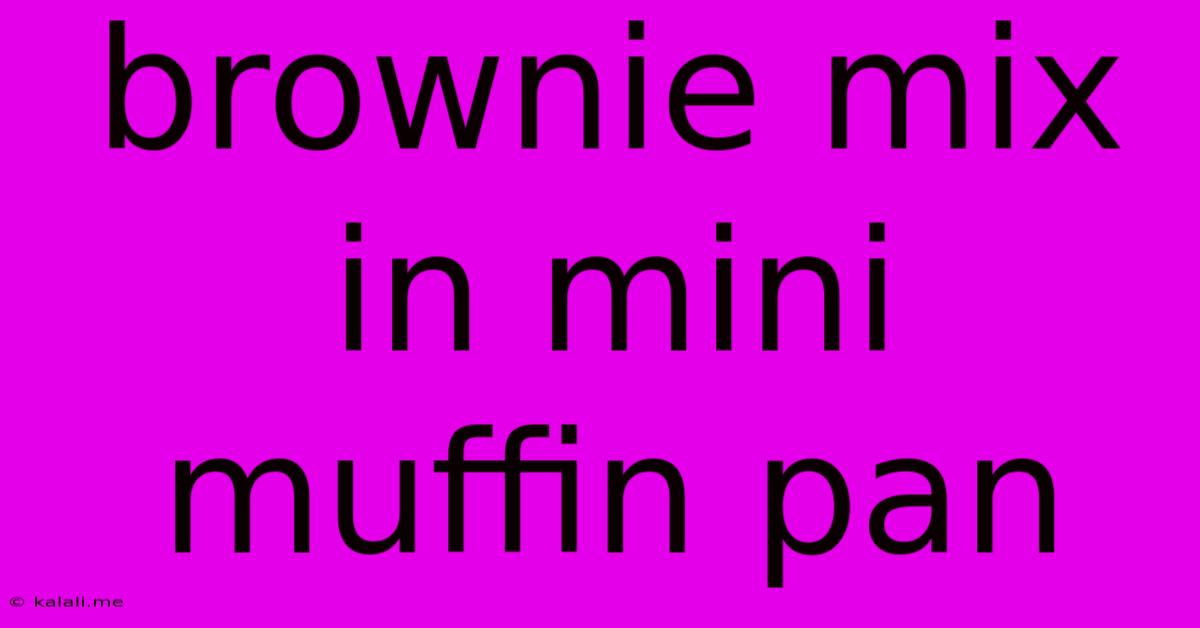 Brownie Mix In Mini Muffin Pan