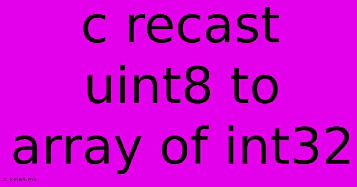 C Recast Uint8 To Array Of Int32