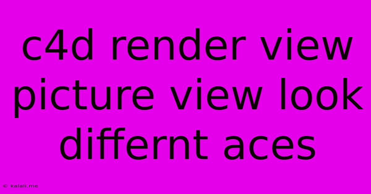 C4d Render View Picture View Look Differnt Aces