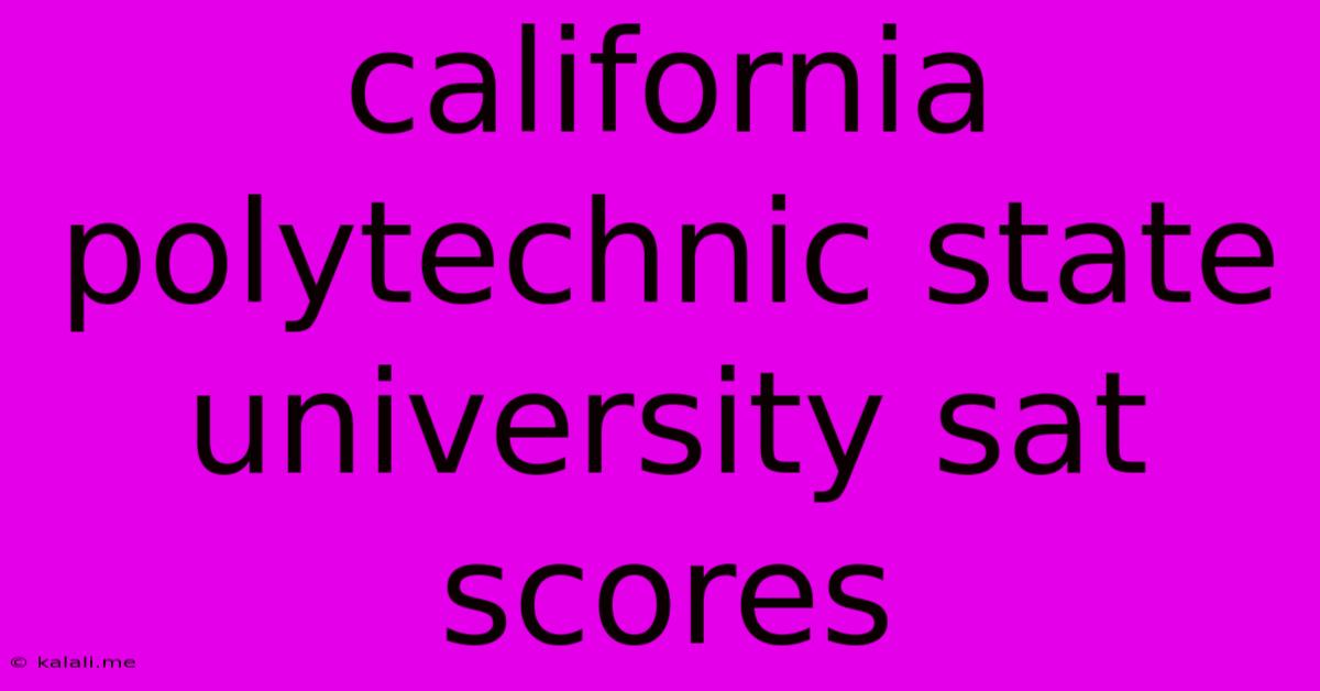 California Polytechnic State University Sat Scores