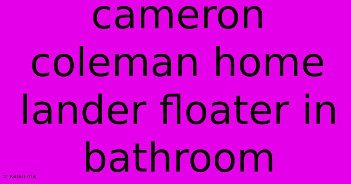 Cameron Coleman Home Lander Floater In Bathroom