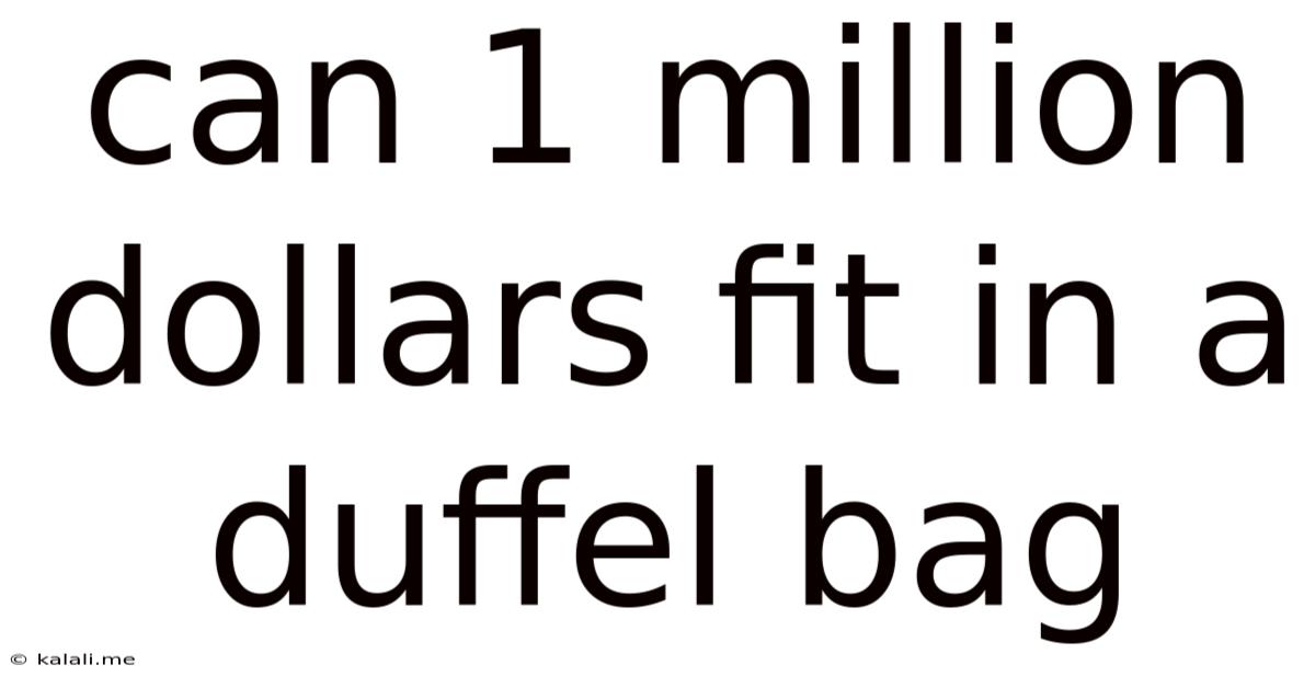 Can 1 Million Dollars Fit In A Duffel Bag