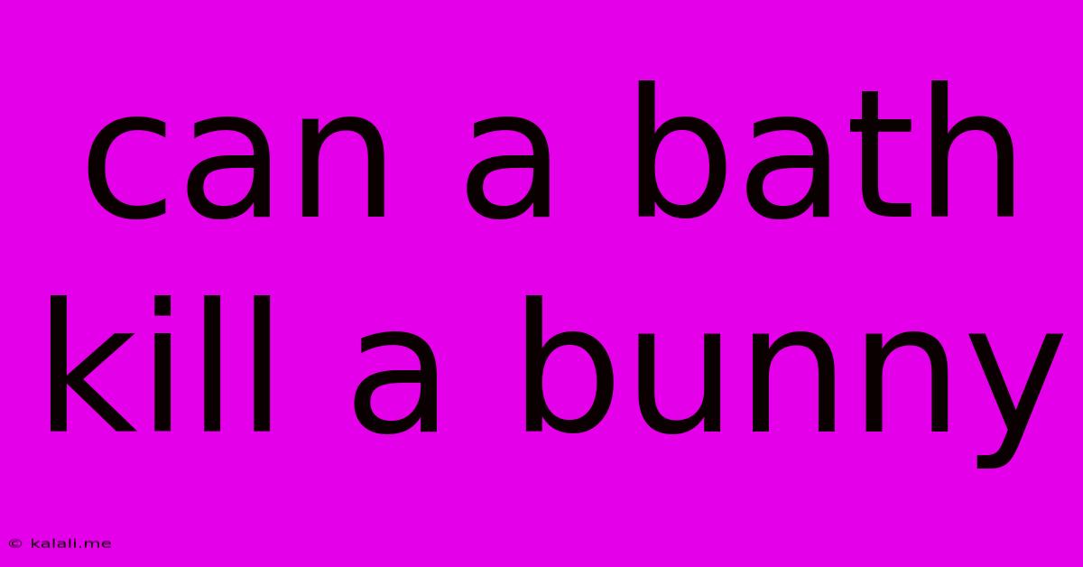 Can A Bath Kill A Bunny