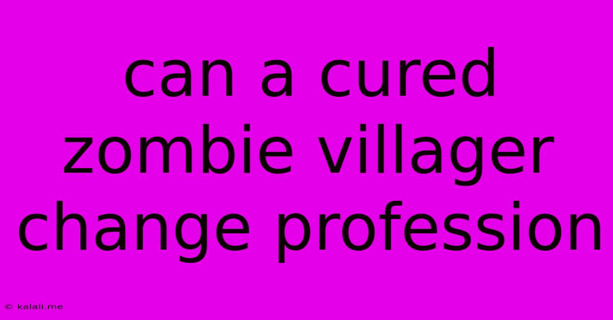 Can A Cured Zombie Villager Change Profession