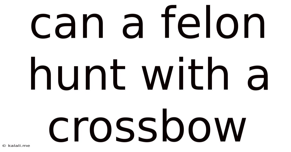 Can A Felon Hunt With A Crossbow