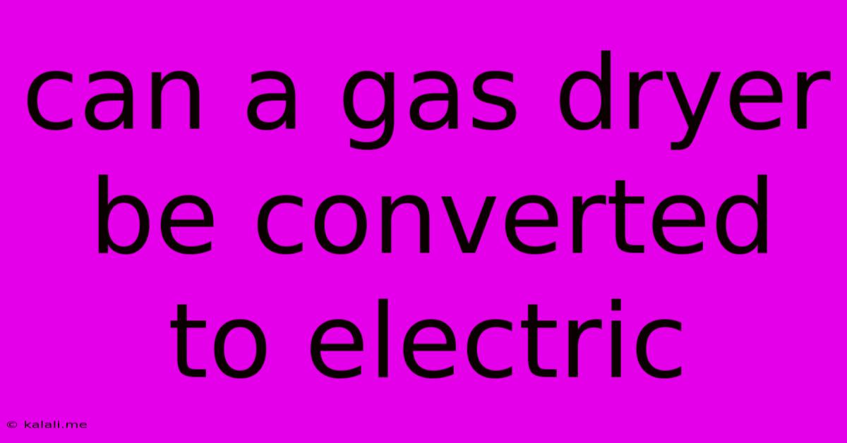 Can A Gas Dryer Be Converted To Electric