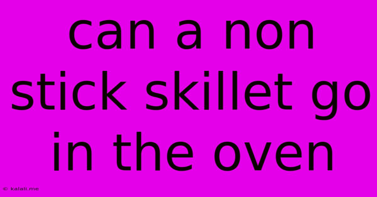 Can A Non Stick Skillet Go In The Oven