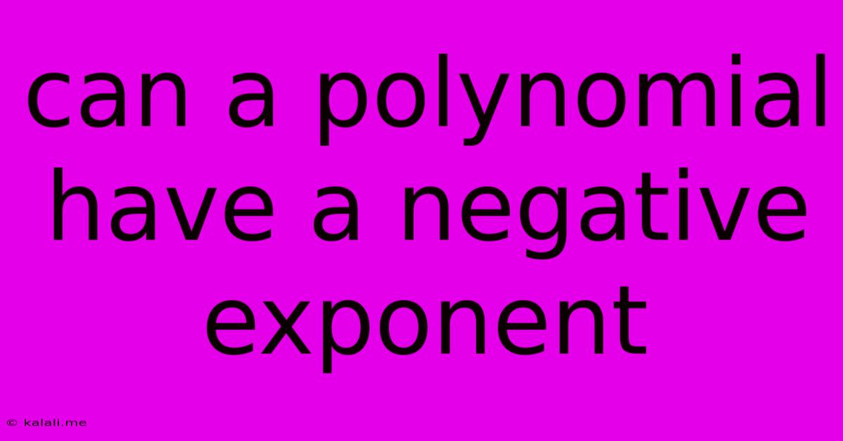Can A Polynomial Have A Negative Exponent