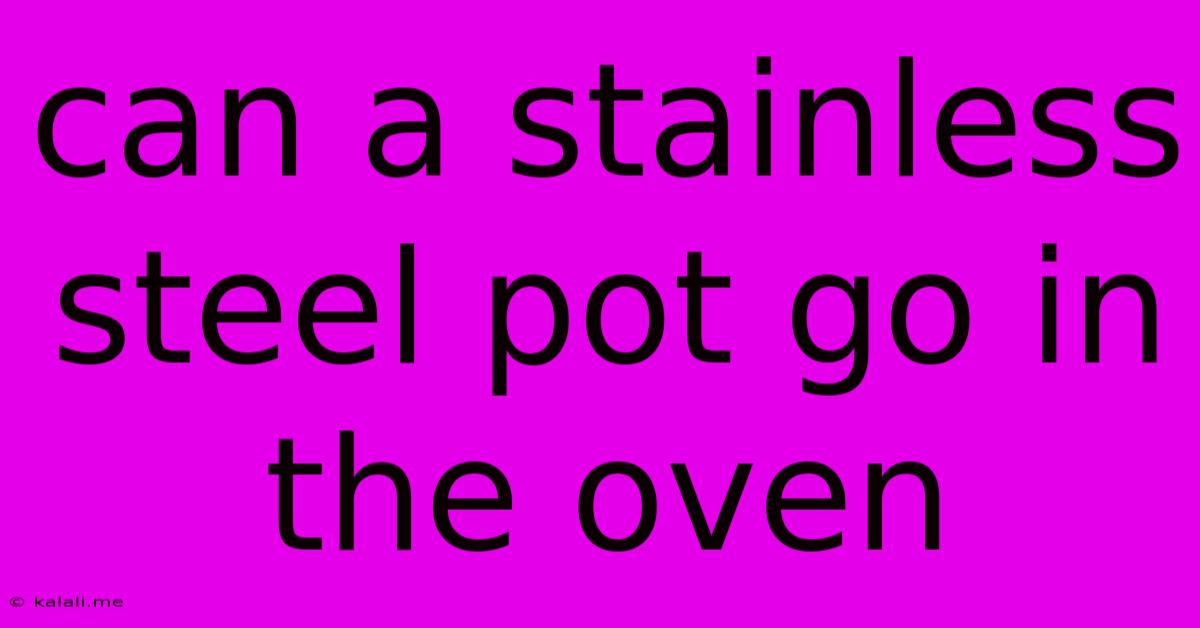 Can A Stainless Steel Pot Go In The Oven