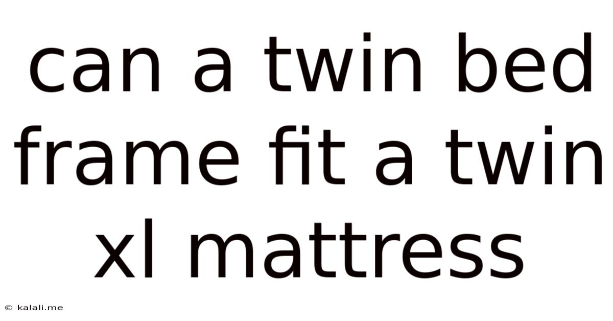 Can A Twin Bed Frame Fit A Twin Xl Mattress