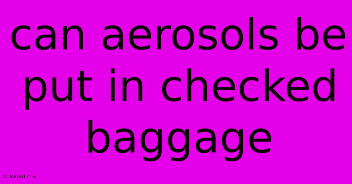 Can Aerosols Be Put In Checked Baggage