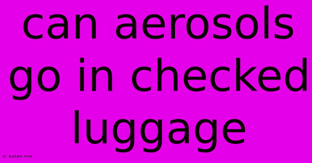 Can Aerosols Go In Checked Luggage