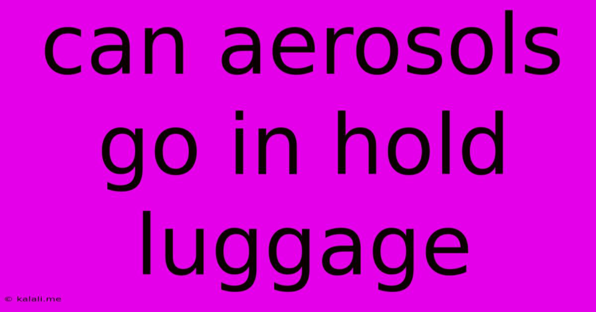 Can Aerosols Go In Hold Luggage