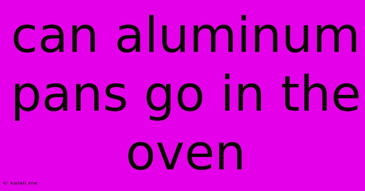 Can Aluminum Pans Go In The Oven