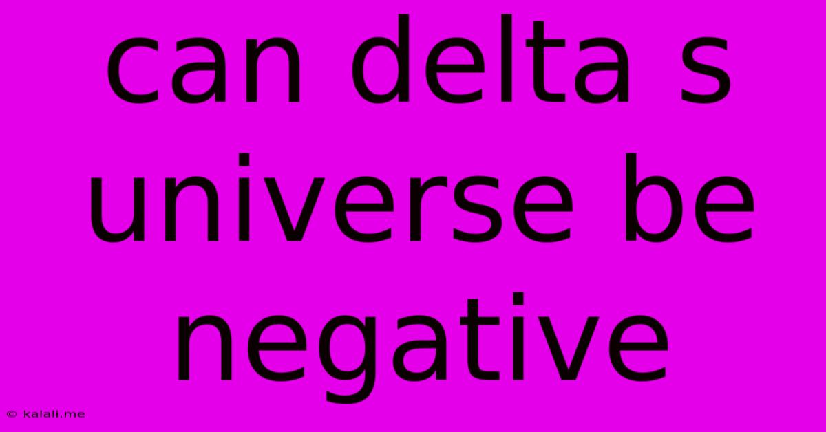 Can Delta S Universe Be Negative