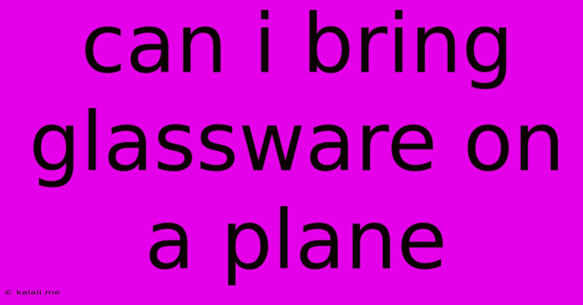 Can I Bring Glassware On A Plane