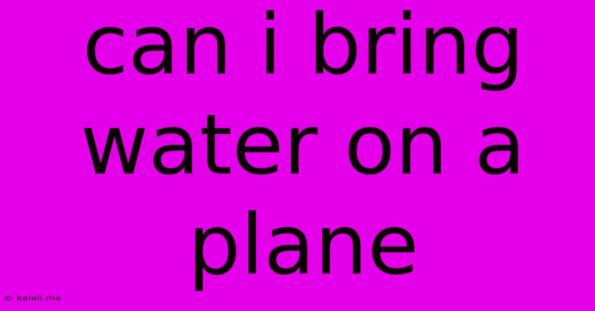 Can I Bring Water On A Plane