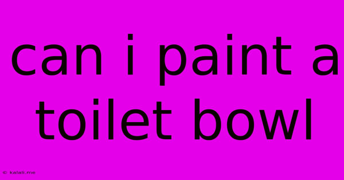 Can I Paint A Toilet Bowl