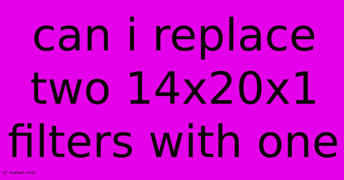 Can I Replace Two 14x20x1 Filters With One