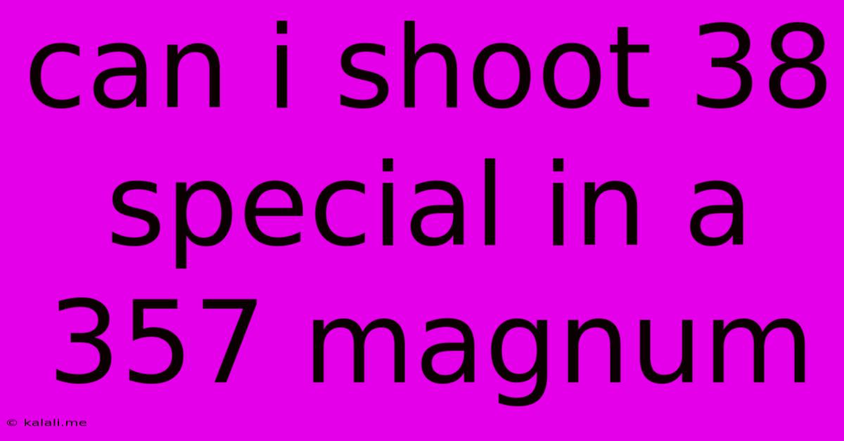 Can I Shoot 38 Special In A 357 Magnum