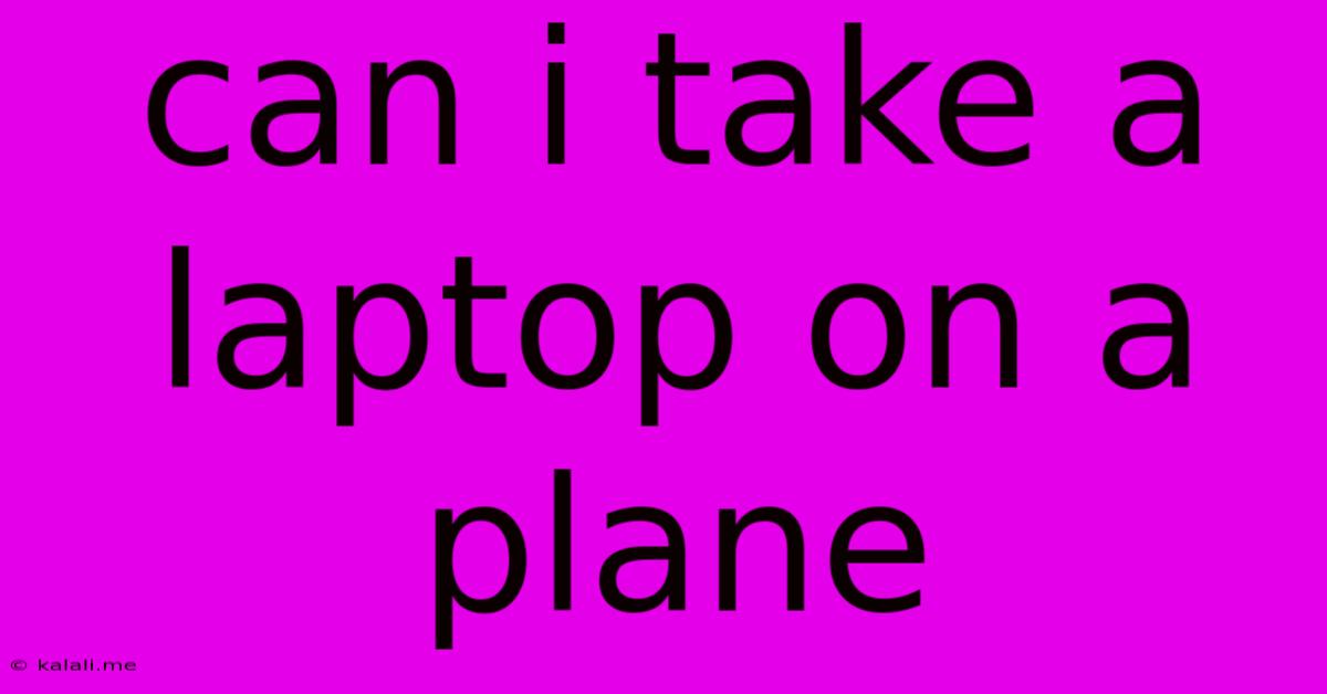 Can I Take A Laptop On A Plane
