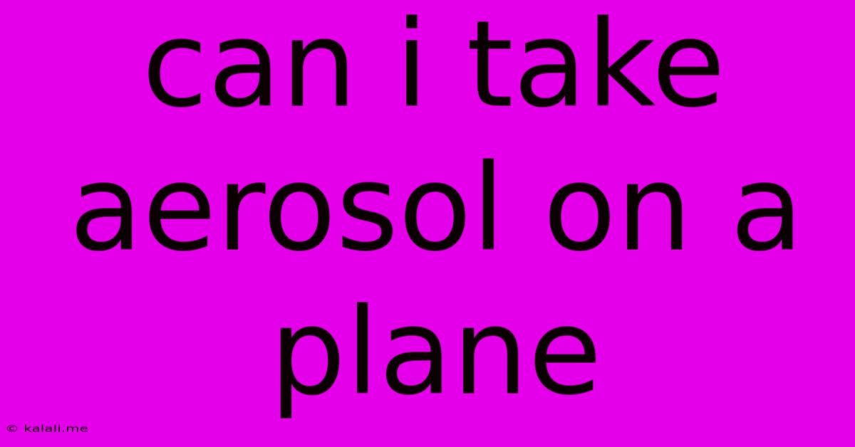 Can I Take Aerosol On A Plane
