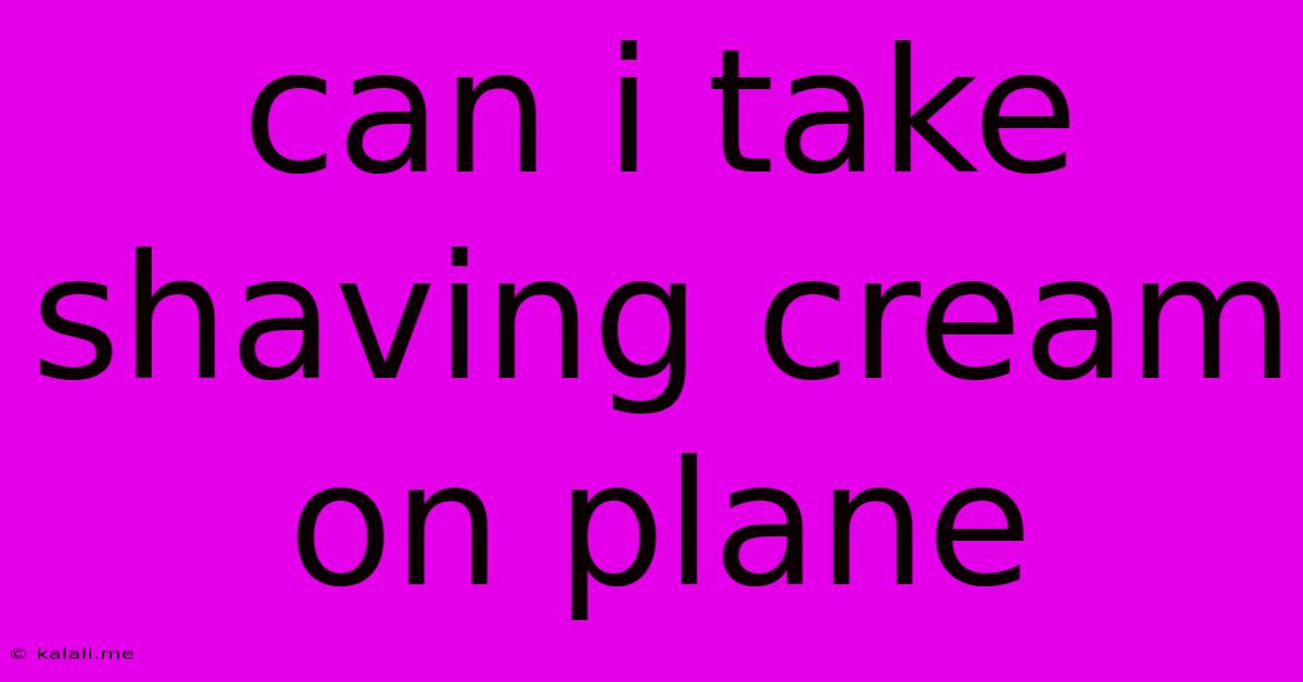 Can I Take Shaving Cream On Plane
