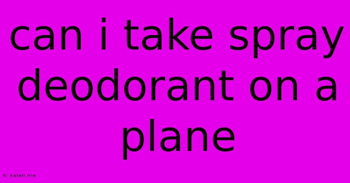 Can I Take Spray Deodorant On A Plane