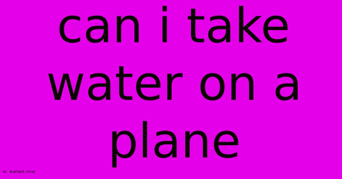 Can I Take Water On A Plane