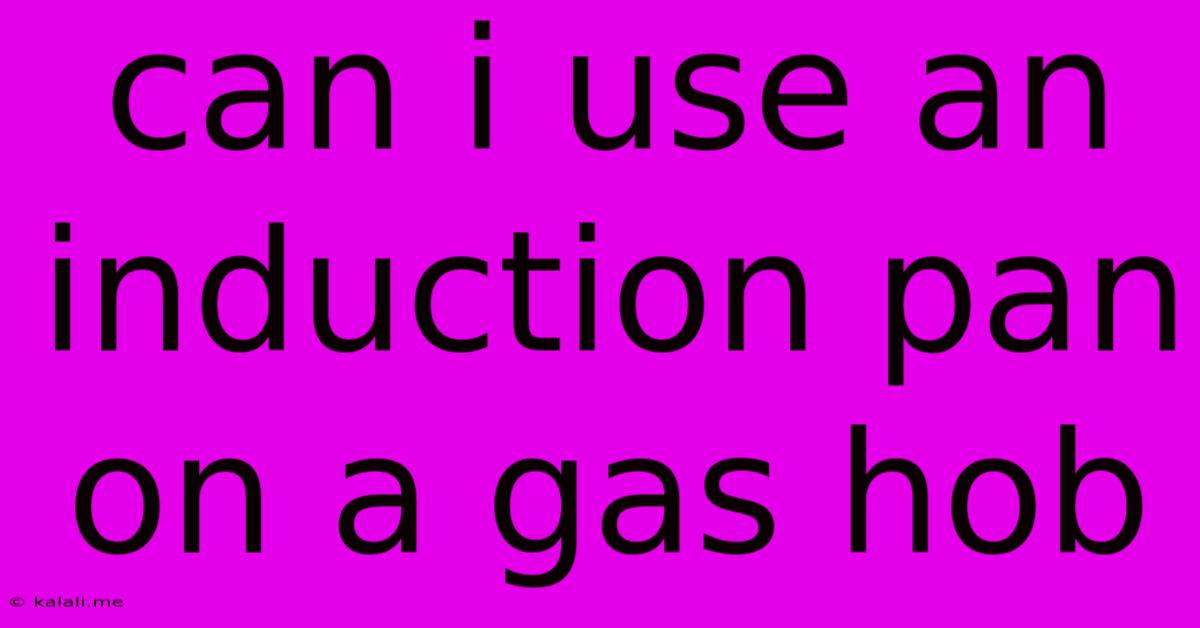 Can I Use An Induction Pan On A Gas Hob