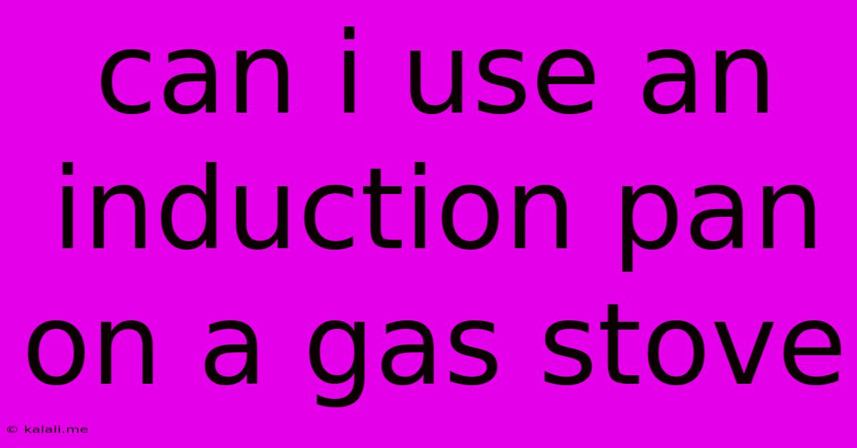 Can I Use An Induction Pan On A Gas Stove