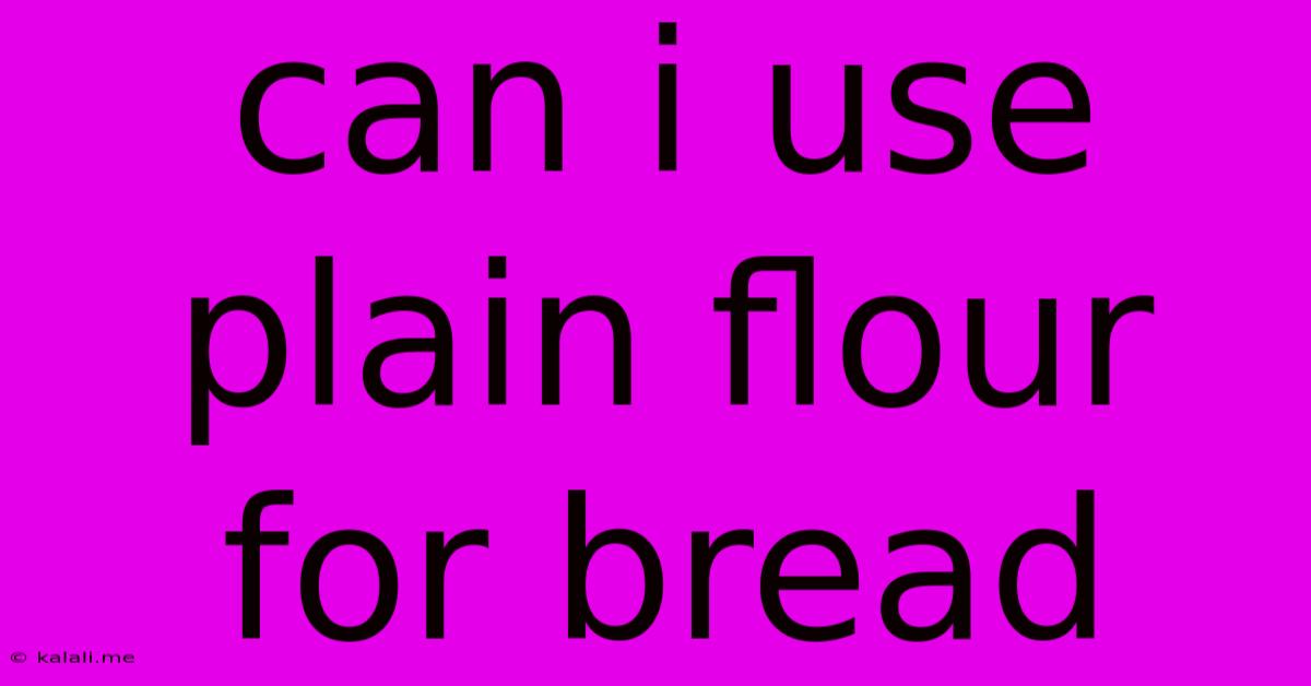 Can I Use Plain Flour For Bread